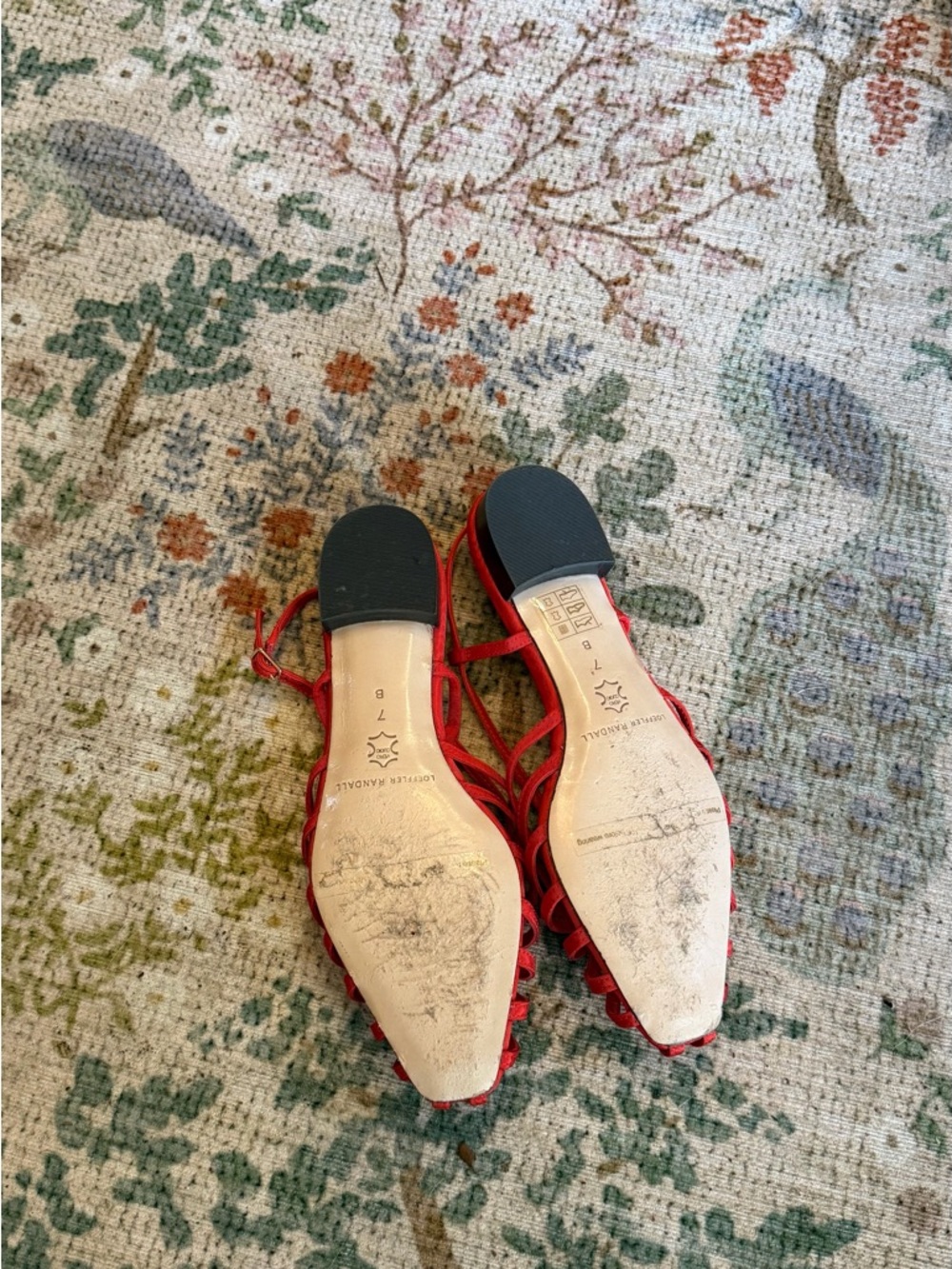 Loeffler Randall Red Multi-Strap Slingback Flats - Picture 7 of 7